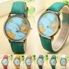 Men Women Watches Global Travel By Plane Map Casual Denim Quartz Watch Casual Sports Watches