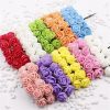 12 pcs Mini Foam Rose Artificial Flowers For Home Wedding Car Decoration DIY Pompom Wreath Decorative Bridal Flower