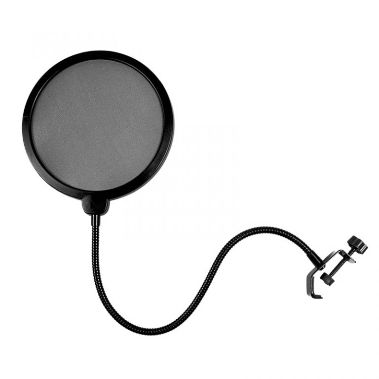 Breveltion Double Layer Studio Microphone Wind Screen – Black, ABS + Carbon Steel