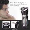 Kemei 100-240V Rechargeable Electric Shaver 3D Triple Floating Blade Heads Shaving Razors Face Care Men Beard Trimmer Machine+Gift