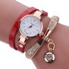 Women Watches Fashion Casual Bracelet Watch Women Relogio Leather Rhinestone Analog Quartz Watch Clock