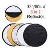 Ulanzi 32" 80cm 5 in 1 Collapsible Multi-Disc Light Reflector with Cariing Bag,Round Photography/Photo Reflector for Studio