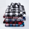 Men's Long Sleeve Contrast Bold Plaid Brushed Shirt With Left Chest Pocket Slim-Fit Comfortable Soft