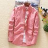 Men's Casual Fashion Shirts Long Sleeve Cotton and Polyester Shirt Soft Comfortable