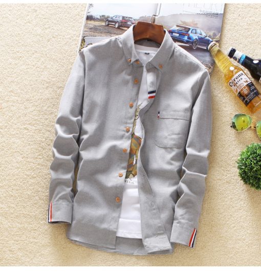 Men's Casual Fashion Shirts Long Sleeve Cotton and Polyester Shirt Soft ...