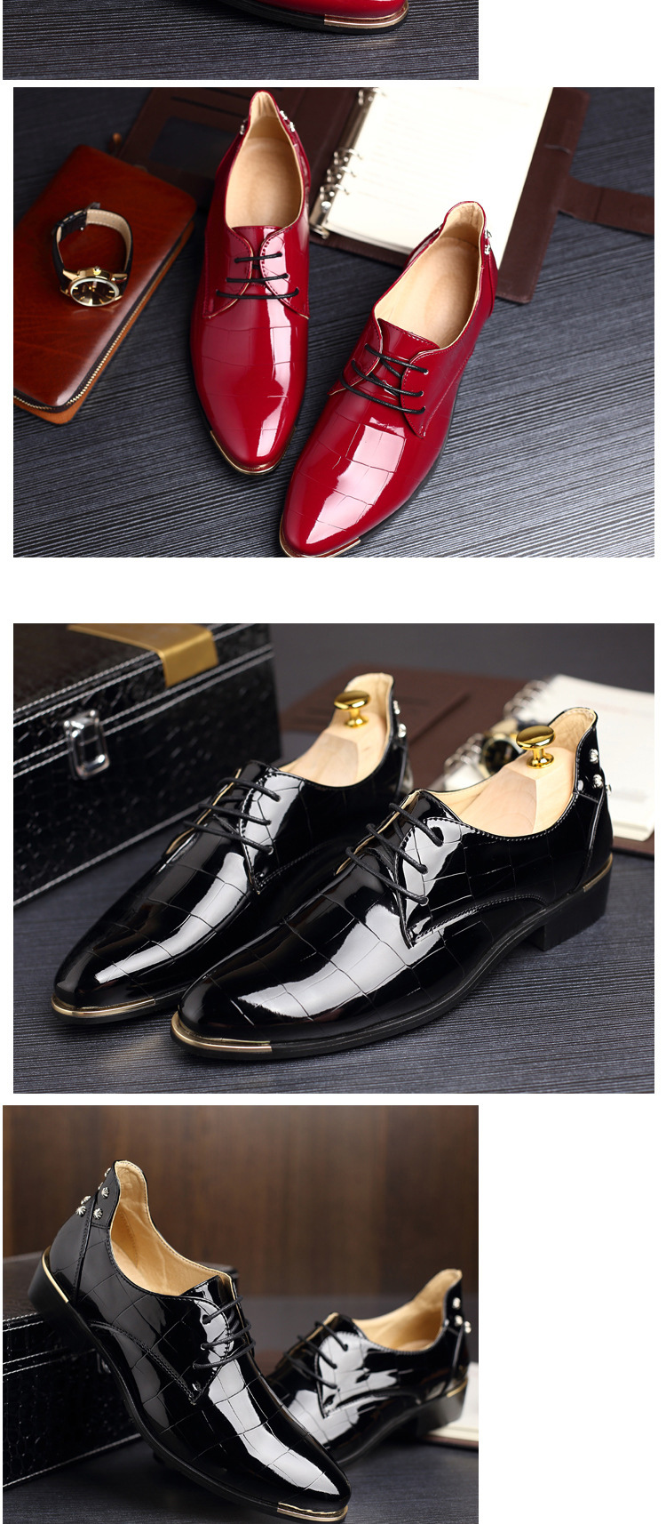 Pointed Patent Leather Oxford Shoes For Men Dress Shoes Business ...