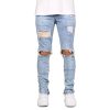 Men Jeans Stretch Destroyed Ripped Design Fashion Ankle Zipper Skinny Jeans For Men