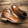 Autumn Winter Men Boots Vintage Style Men Shoes Casual Fashion High-Cut Lace-up Warm Hombre