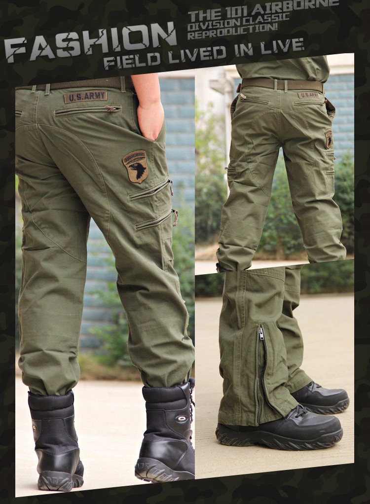 Tactical Pants Male Casual Plus Size Cotton Trousers Multi Pocket ...
