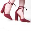 6 Colors Pointed Strappy Pumps Sexy Retro High Thick Heels Shoes 2109 New Woman Shoes