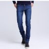 Mens jeans New Fashion Men Casual Jeans Slim Straight High Elasticity Feet Jeans