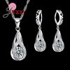 New Water Drop CZ Jewelry Sets 925 Sterling Silver Necklace&Earrings Wedding Jewelry For Women Wedding Party Sets