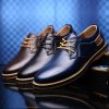 New Men Oxford Genuine Leather Dress Shoes Brogue Lace Up Flats Male Casual Shoes